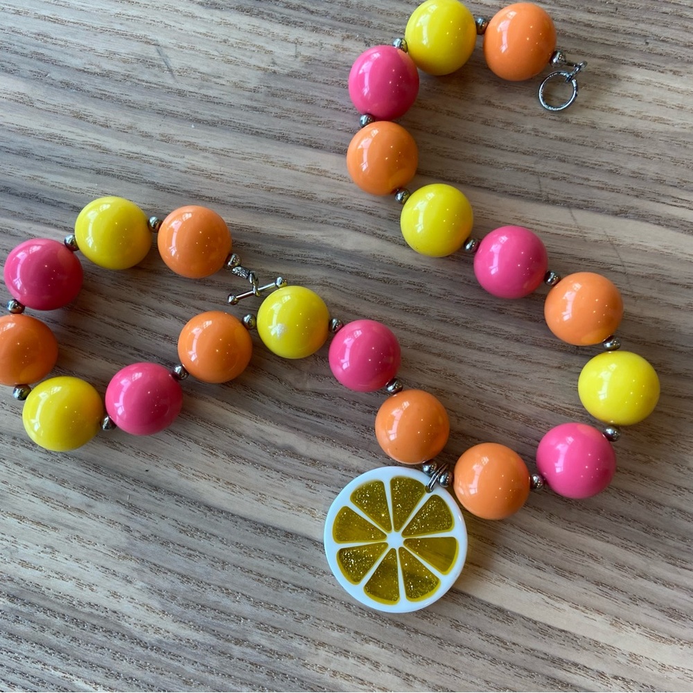 Lemon Chunky Beads Necklace